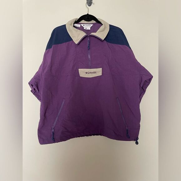 VTG Women's Columbia Sportswear Nylon Windbreaker Pull Over Quarter Zip SZ XL - Picture 3 of 8